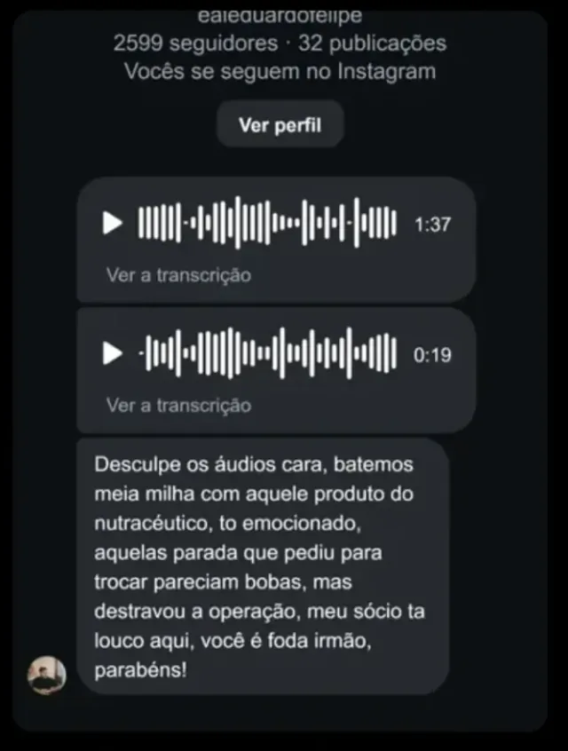 Batemos meia milha, tô emocionado!