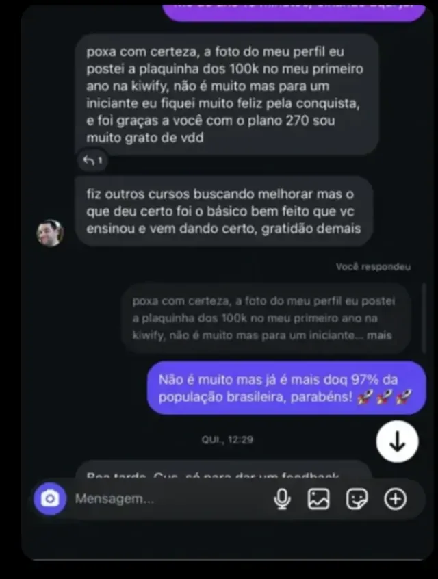 Plaquinha dos 100k no primeiro ano!