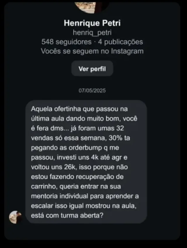 32 vendas só essa semana, 30% no orderbump!